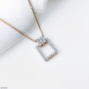 Cubic Diamond Pendants 9K Rose Gold