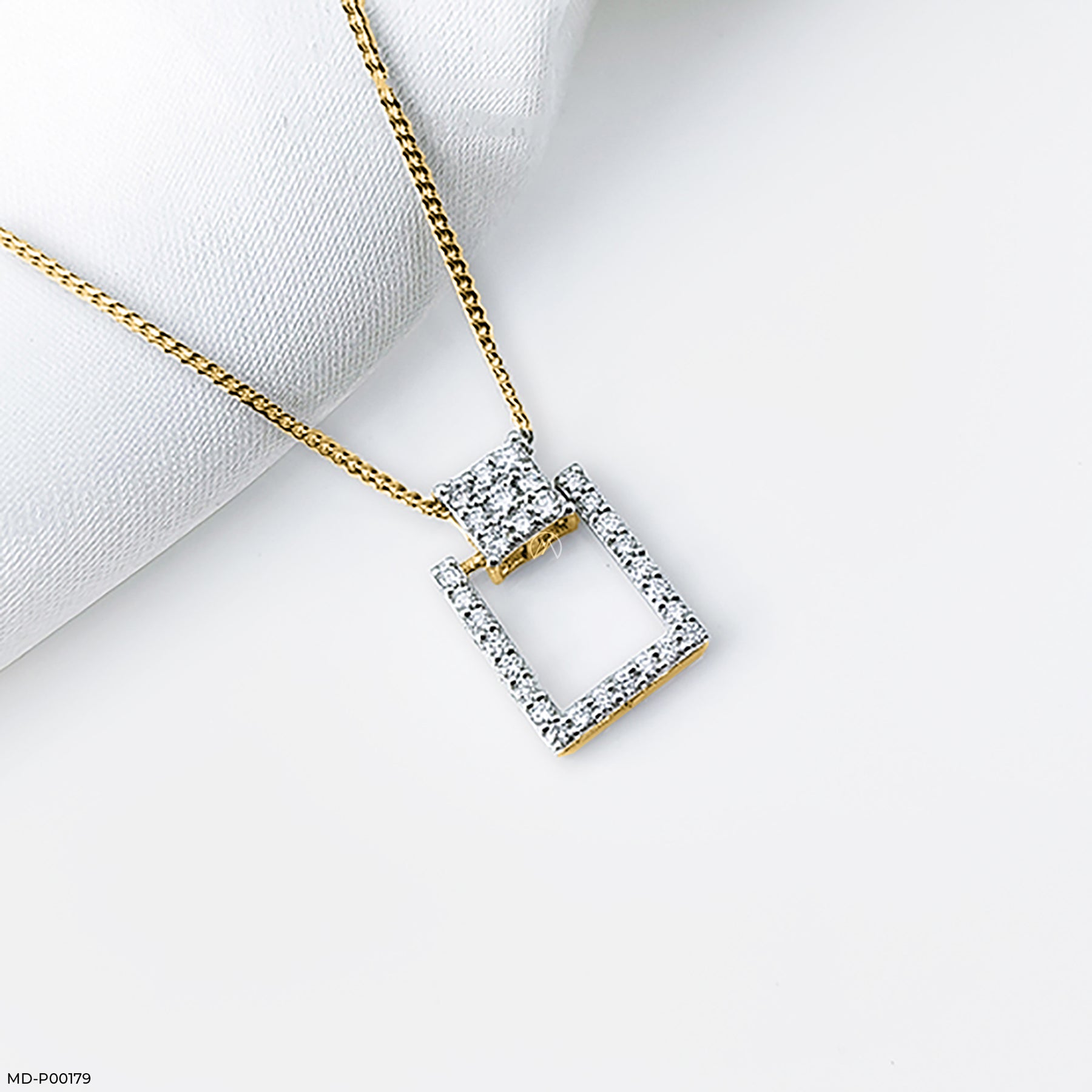 Cubic Diamond Pendants 14K Yellow Gold