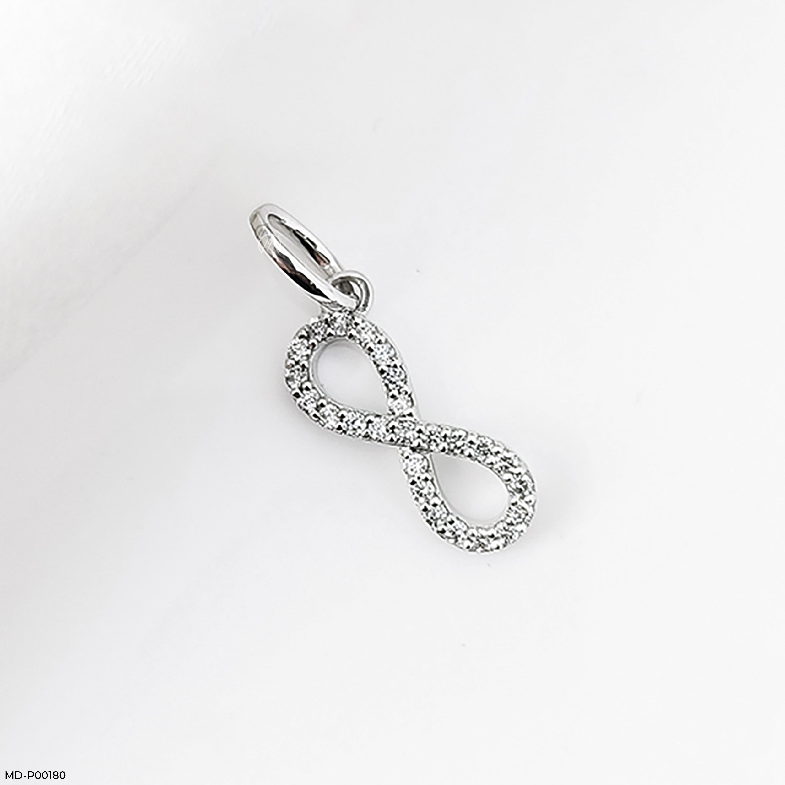 Infinity Diamond Pendants 9K White Gold