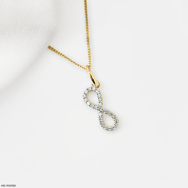 Infinity Diamond Pendants 18K Yellow Gold