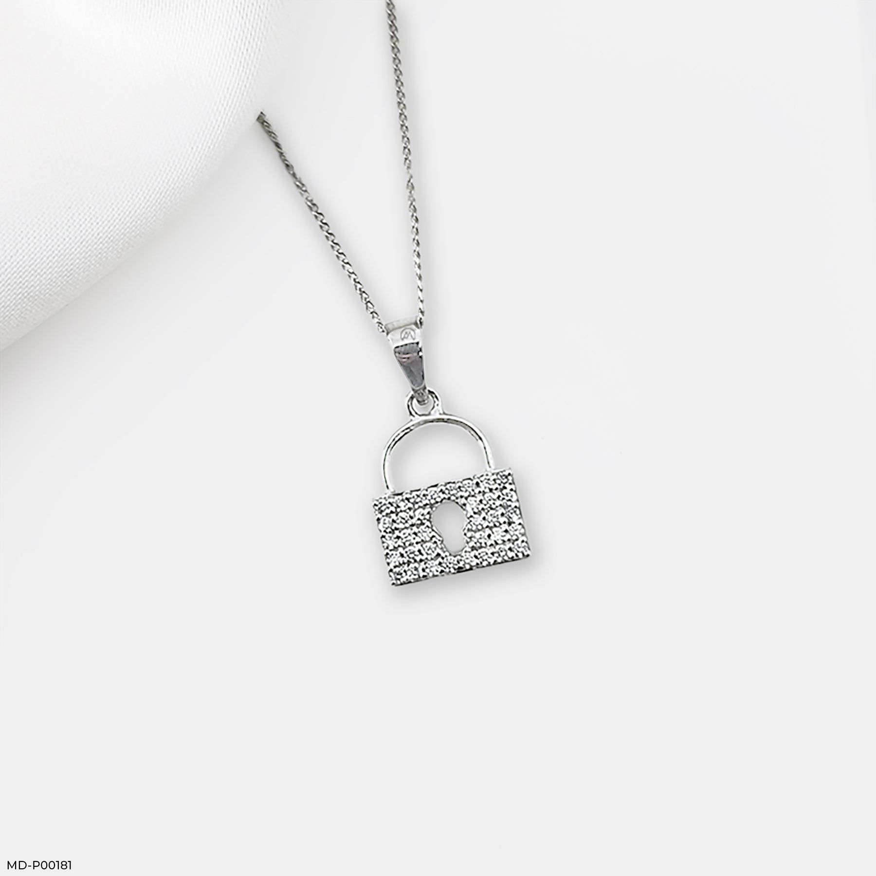 Lock Diamond Pendants 14K Rose Gold