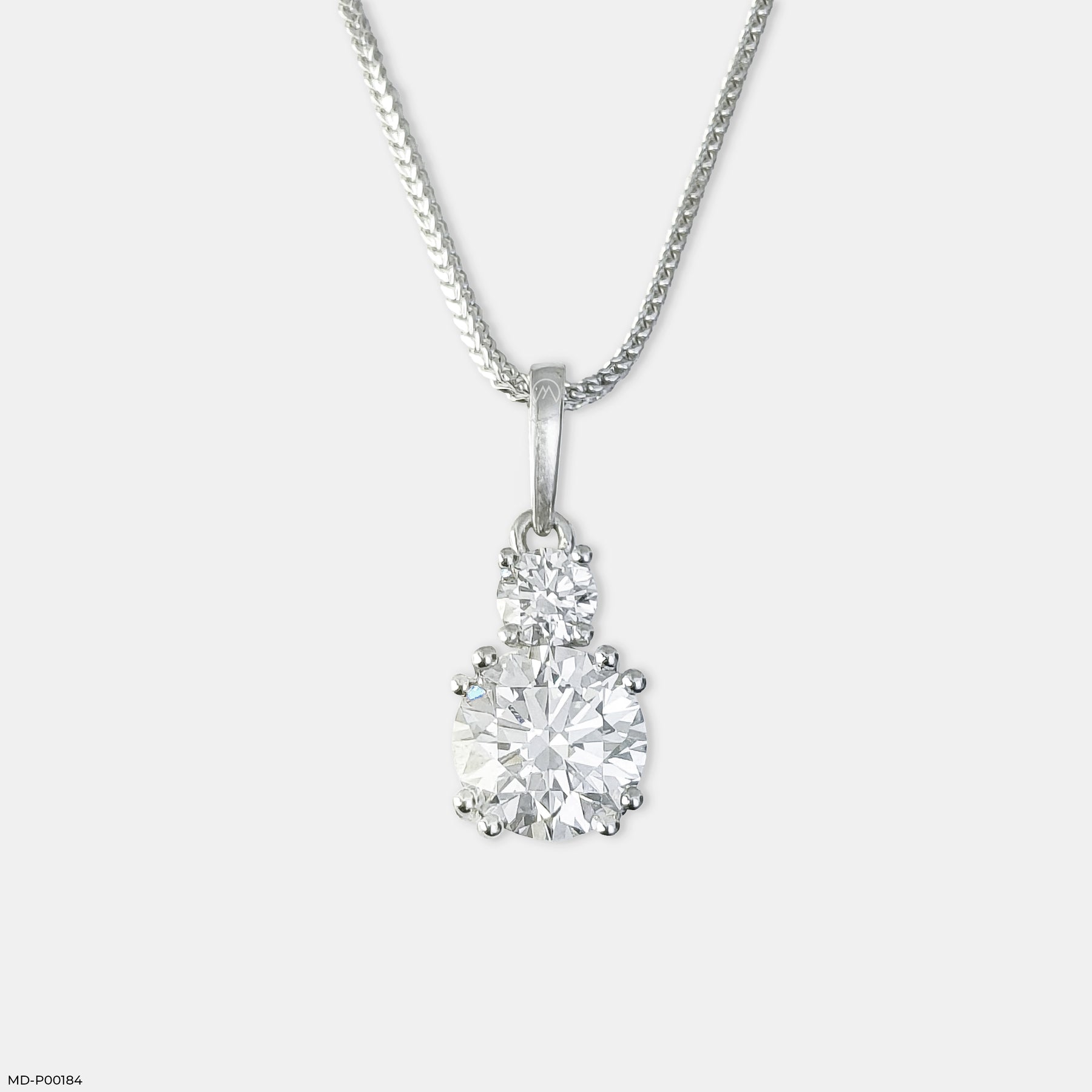 3 Carat Solitaire Amanda Pendant 14K White Gold