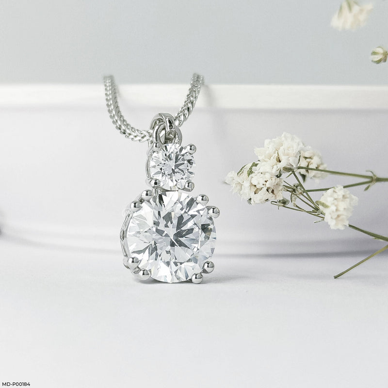 3 Carat Solitaire Amanda Pendant 14K Rose Gold