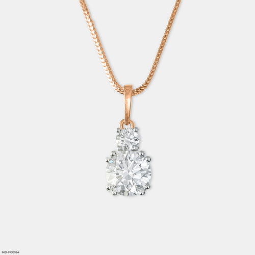 3 Carat Solitaire Amanda Pendant 14K Rose Gold