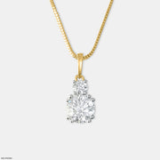 3 Carat Solitaire Amanda Pendant 14K Yellow Gold