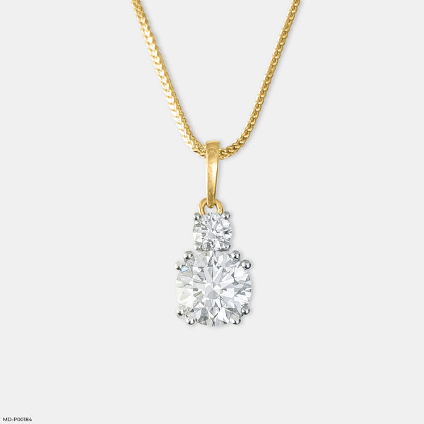 3 Carat Solitaire Amanda Pendant 18K Yellow Gold