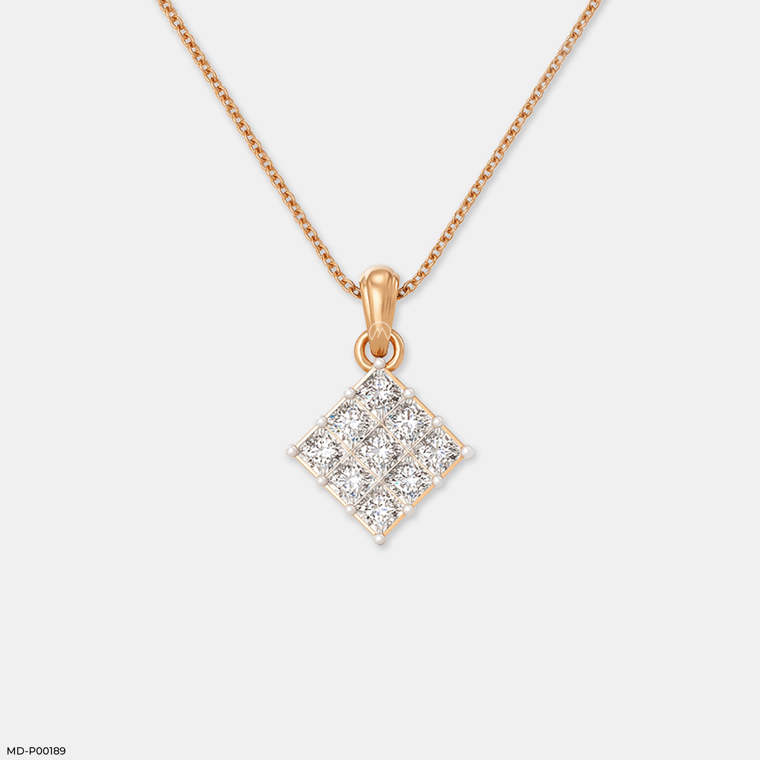 Celestia Tile Pendant 9K Rose Gold