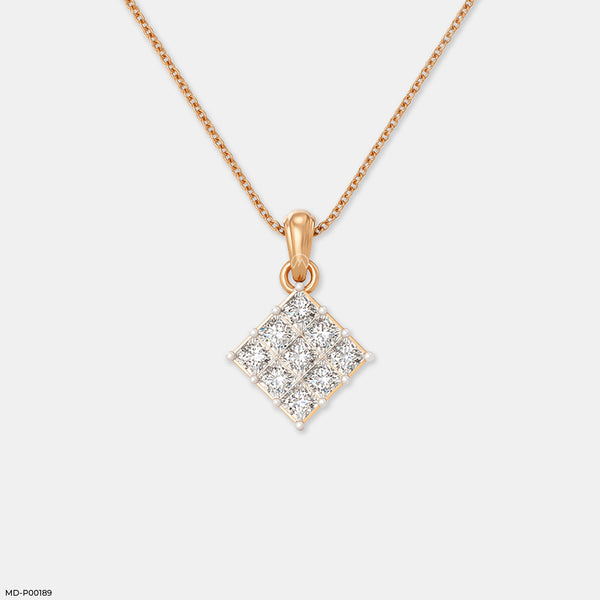 Celestia Tile Pendant 14K Rose Gold
