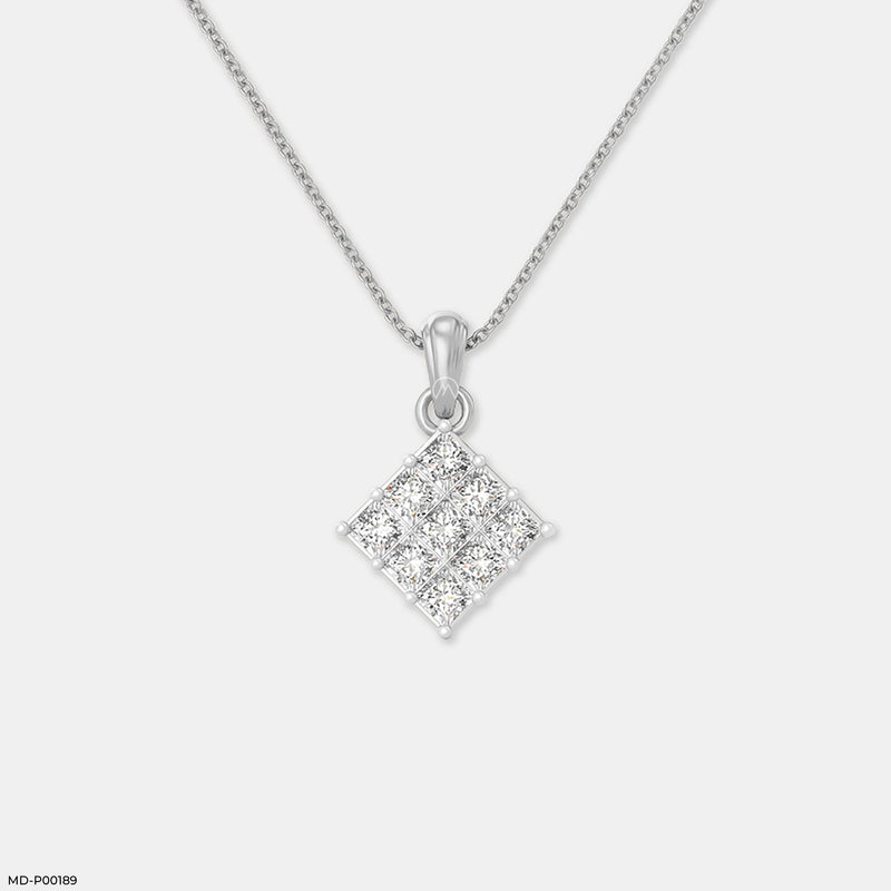 Celestia Tile Pendant 14K Rose Gold