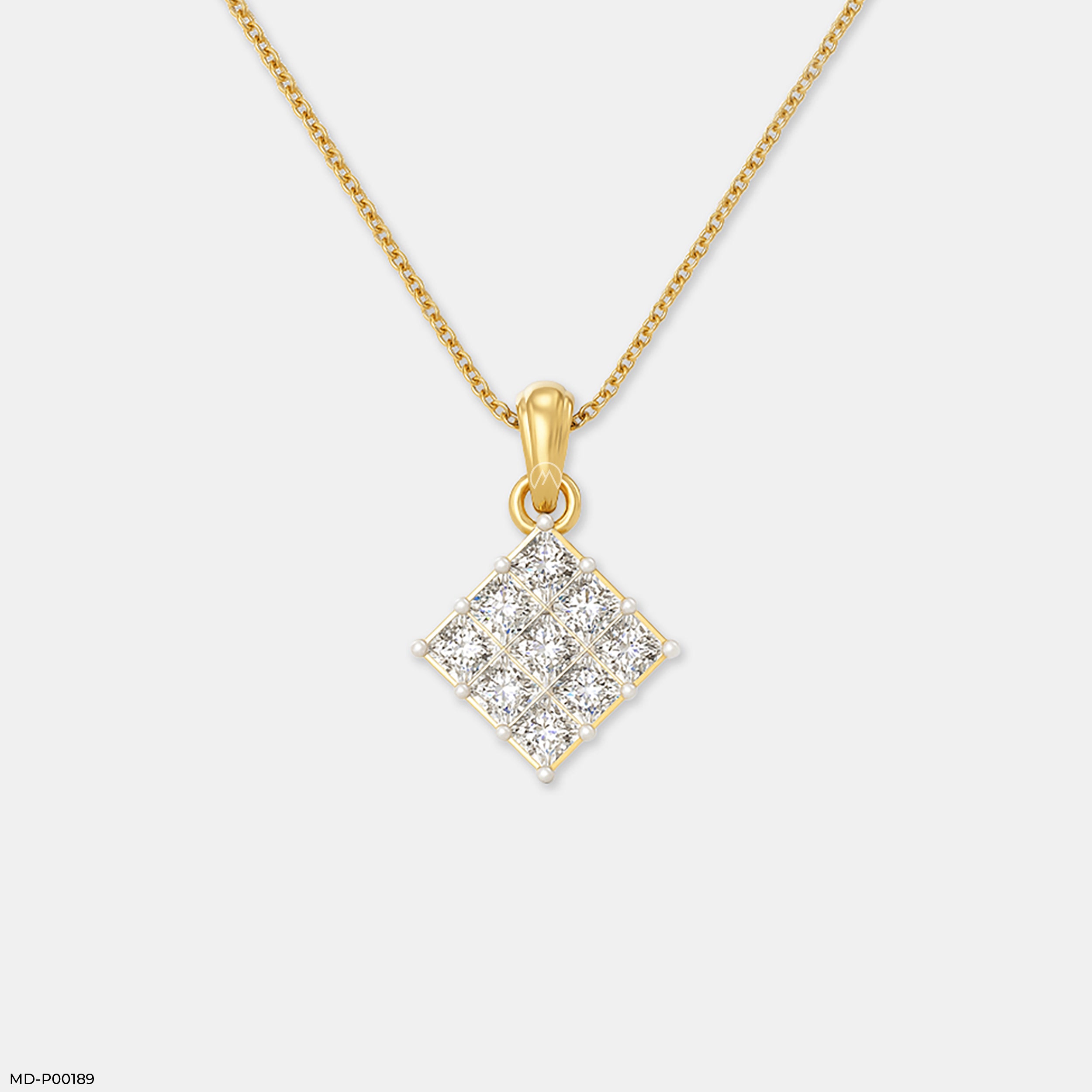 Celestia Tile Pendant 9K Rose Gold