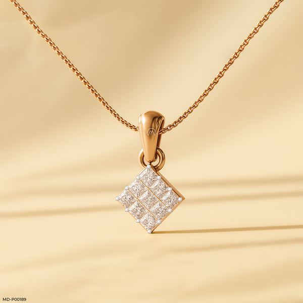 Celestia Tile Pendant 14K Rose Gold