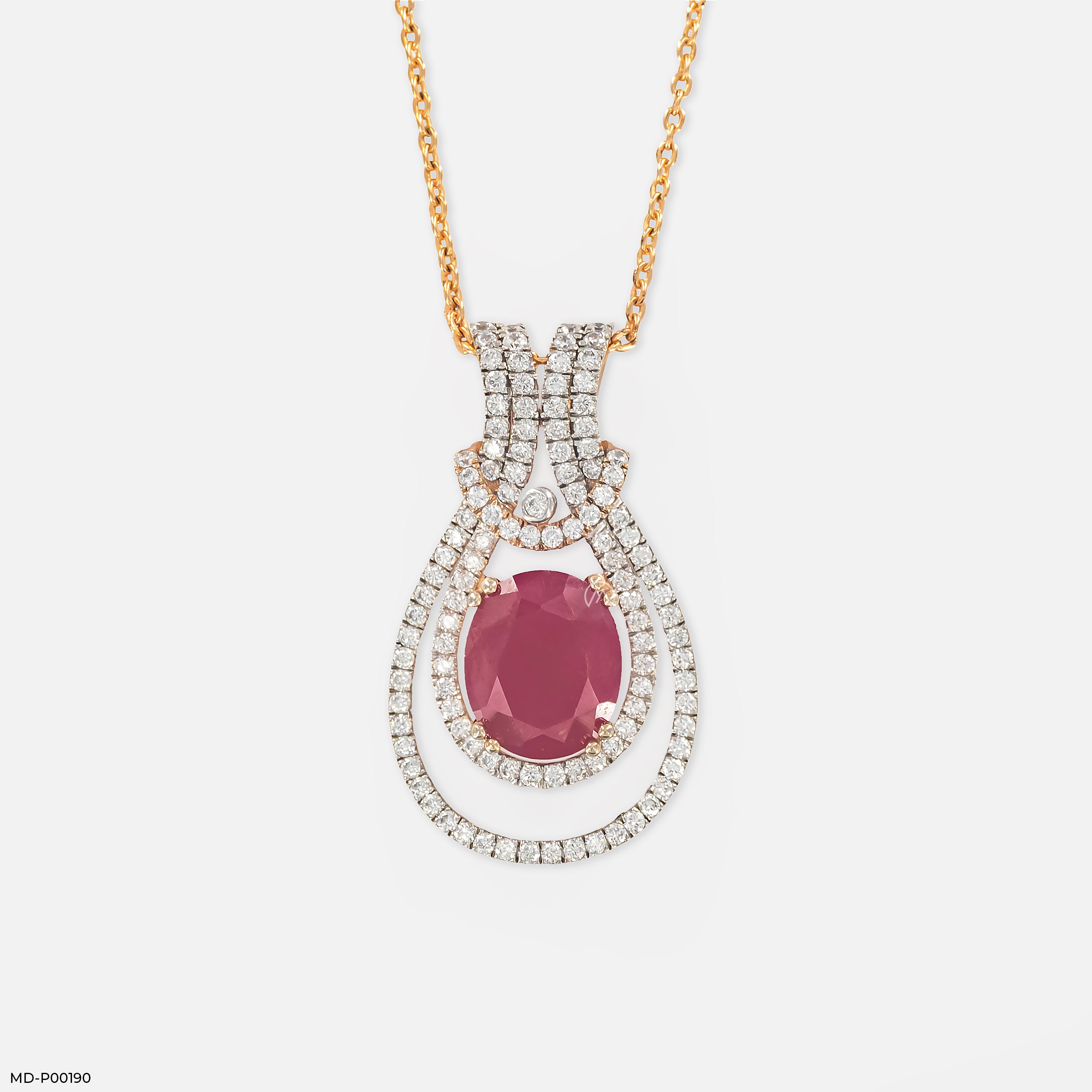 1 Carat Ruby of Eternity Pendants 9K Rose Gold