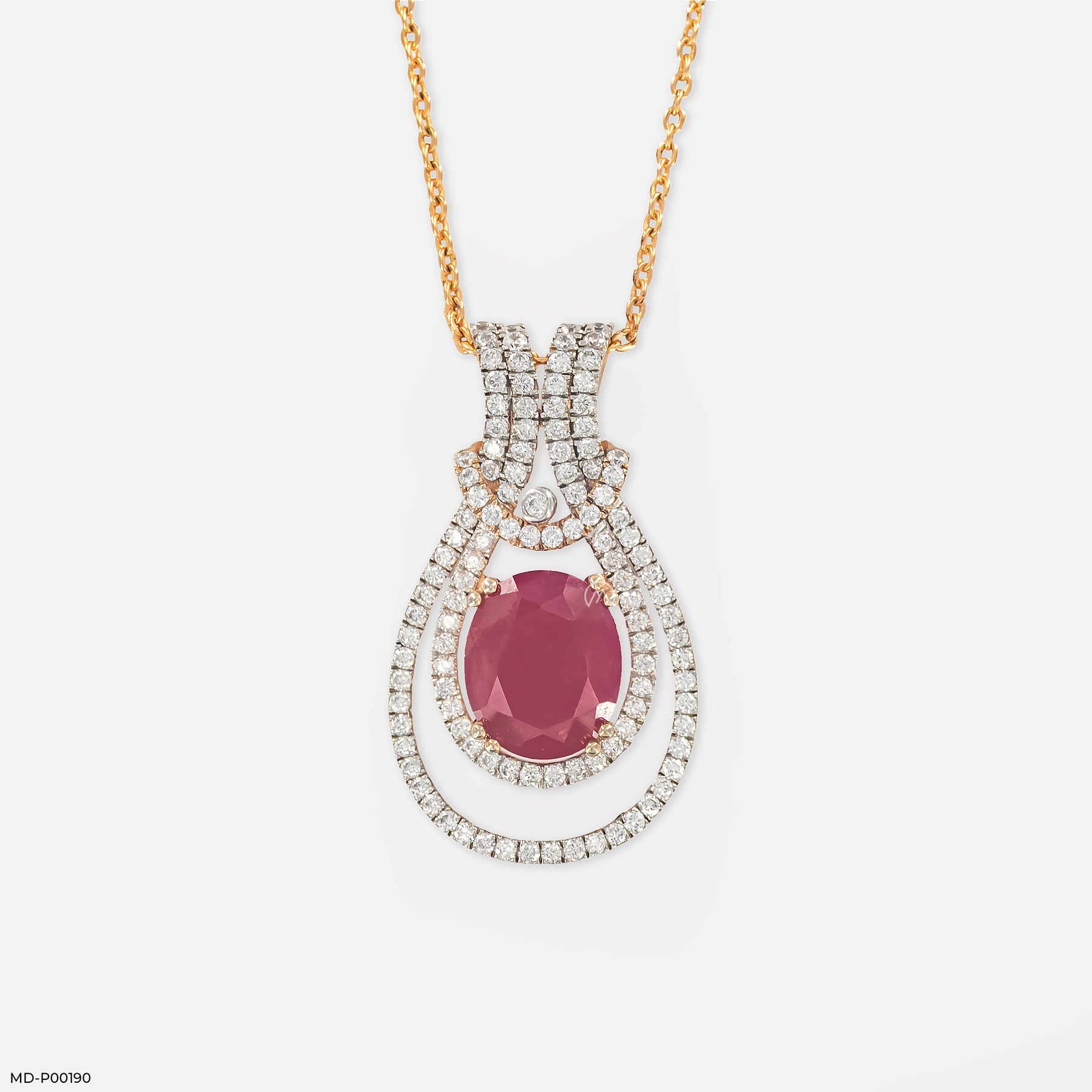 1 Carat Ruby of Eternity Pendants 9K Rose Gold