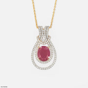 1 Carat Ruby of Eternity Pendants 14K Yellow Gold