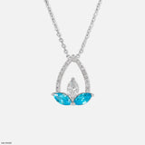 0.50 Carat Aqua Petal Pendants 14K Yellow Gold