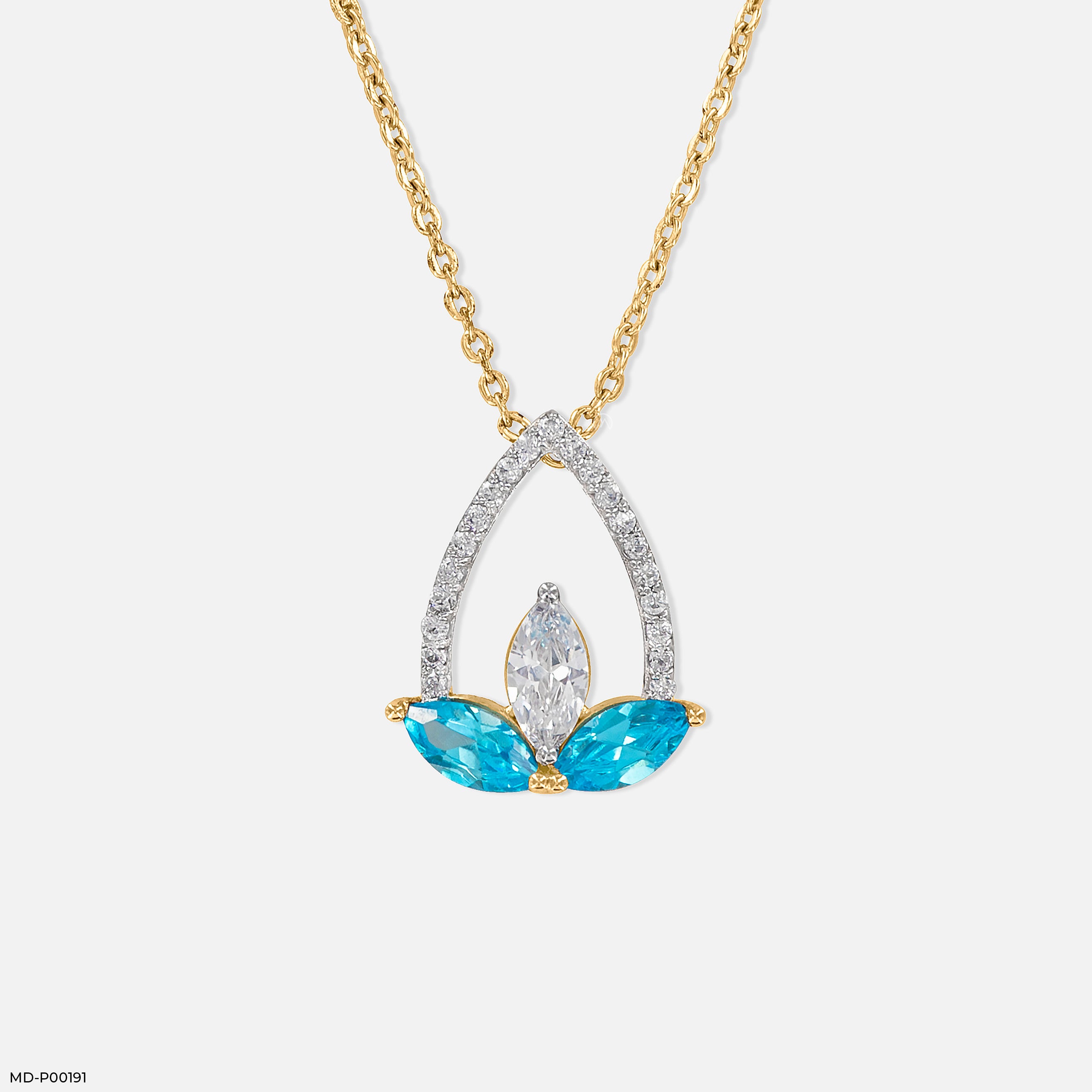 0.50 Carat Aqua Petal Pendants Platinum 950