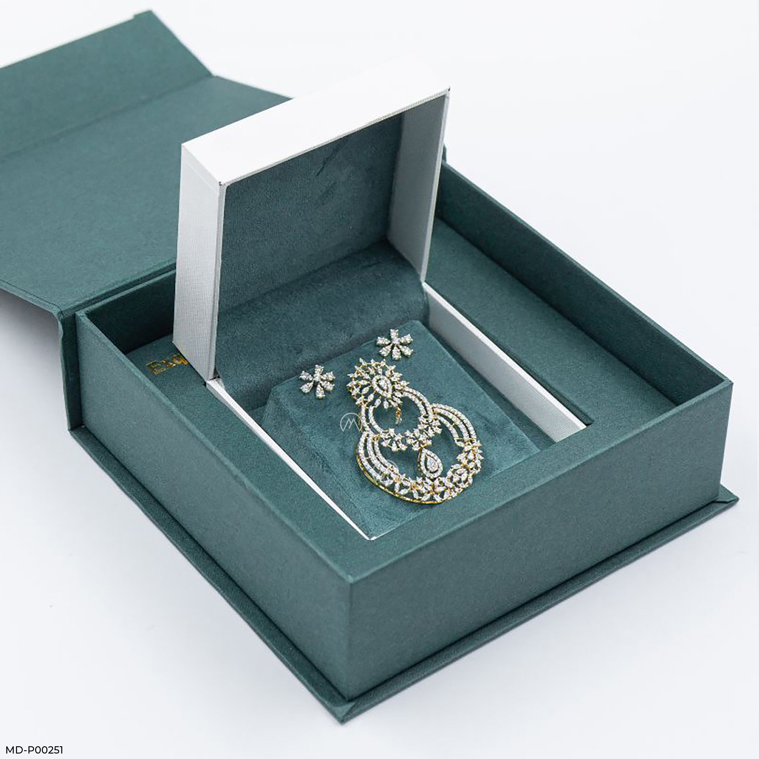 Floral Studded Diamond Pendants 9K Yellow Gold