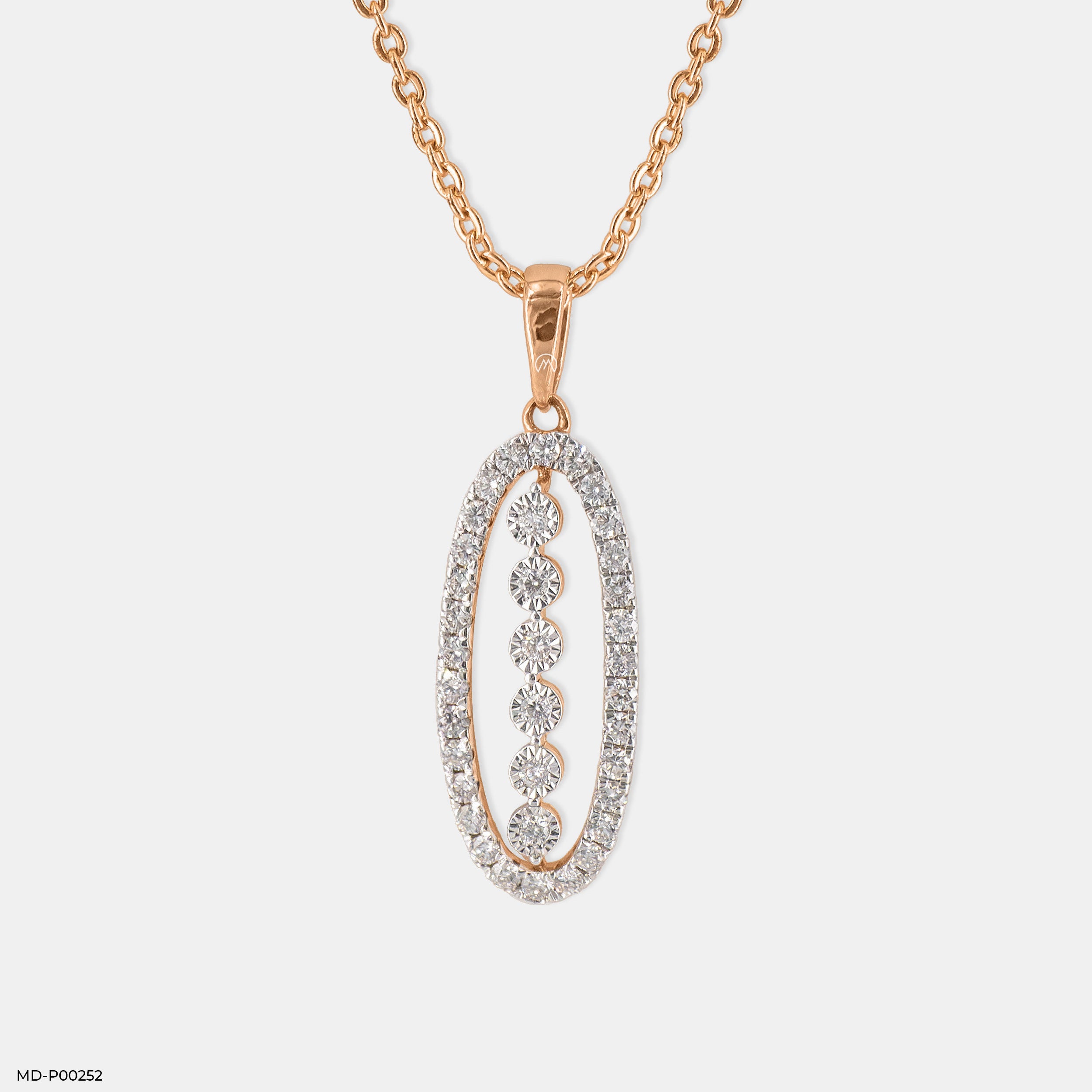The Old-World Charm Diamond Pendant 9K Rose Gold