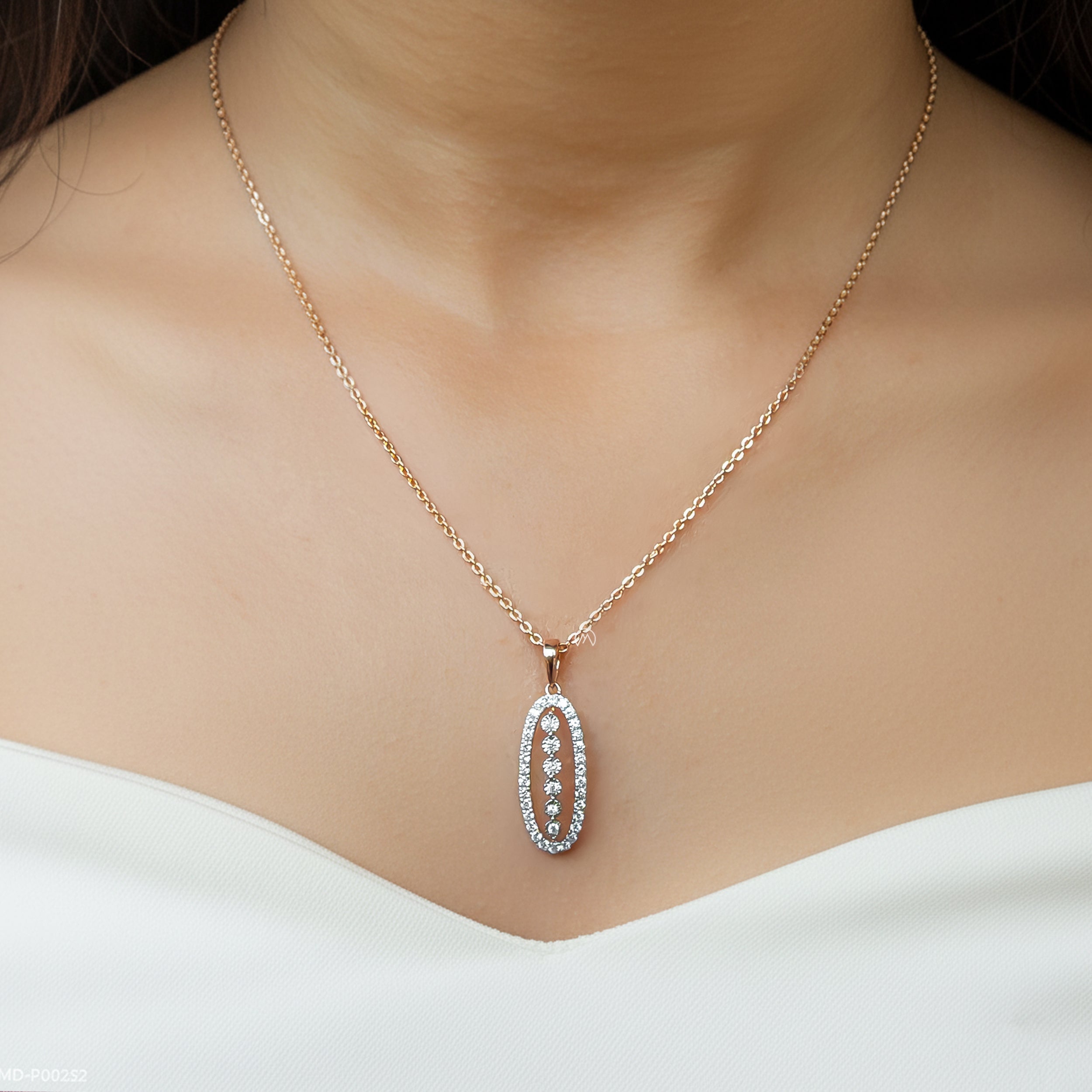 The Old-World Charm Diamond Pendant 9K Rose Gold
