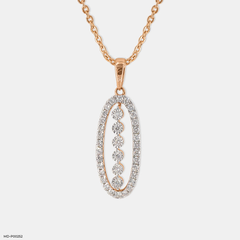 The Old-World Charm Diamond Pendant 14K Rose Gold