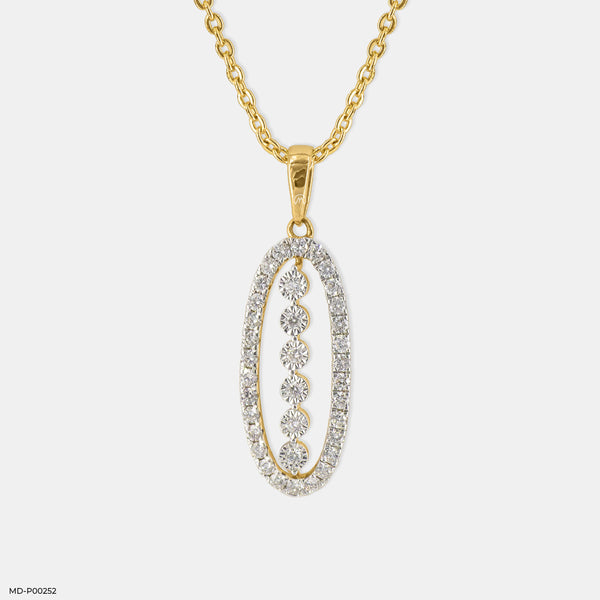 The Old-World Charm Diamond Pendant 18K Yellow Gold