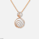0.35 Carat Celestial Swirl Lab Diamond Pendant 14K Rose Gold