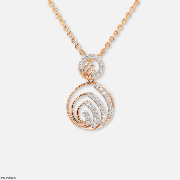 0.35 Carat Celestial Swirl Lab Diamond Pendant 14K Rose Gold