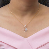 0.35 Carat Celestial Vortex Lab Diamond Pendant 14K Rose Gold