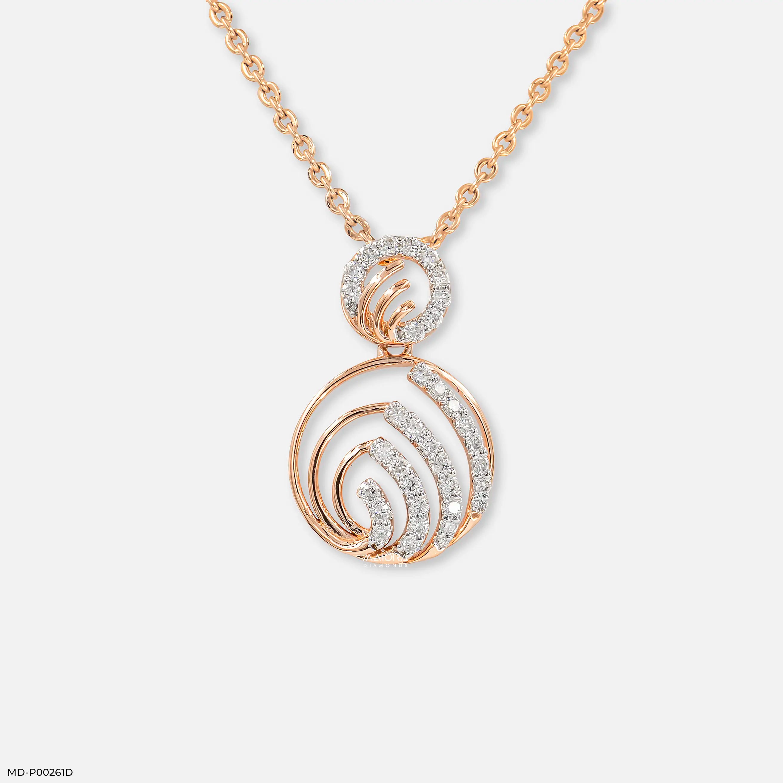 0.30 Carat Minimal Lab Diamond Pendant 14K Rose Gold