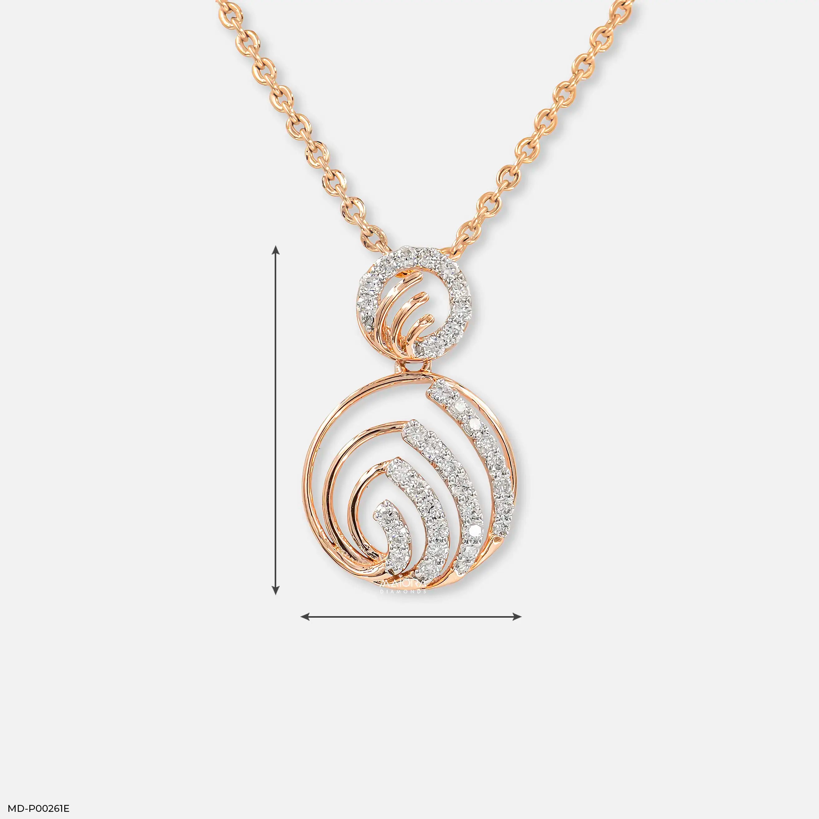 0.30 Carat Minimal Lab Diamond Pendant 14K Rose Gold
