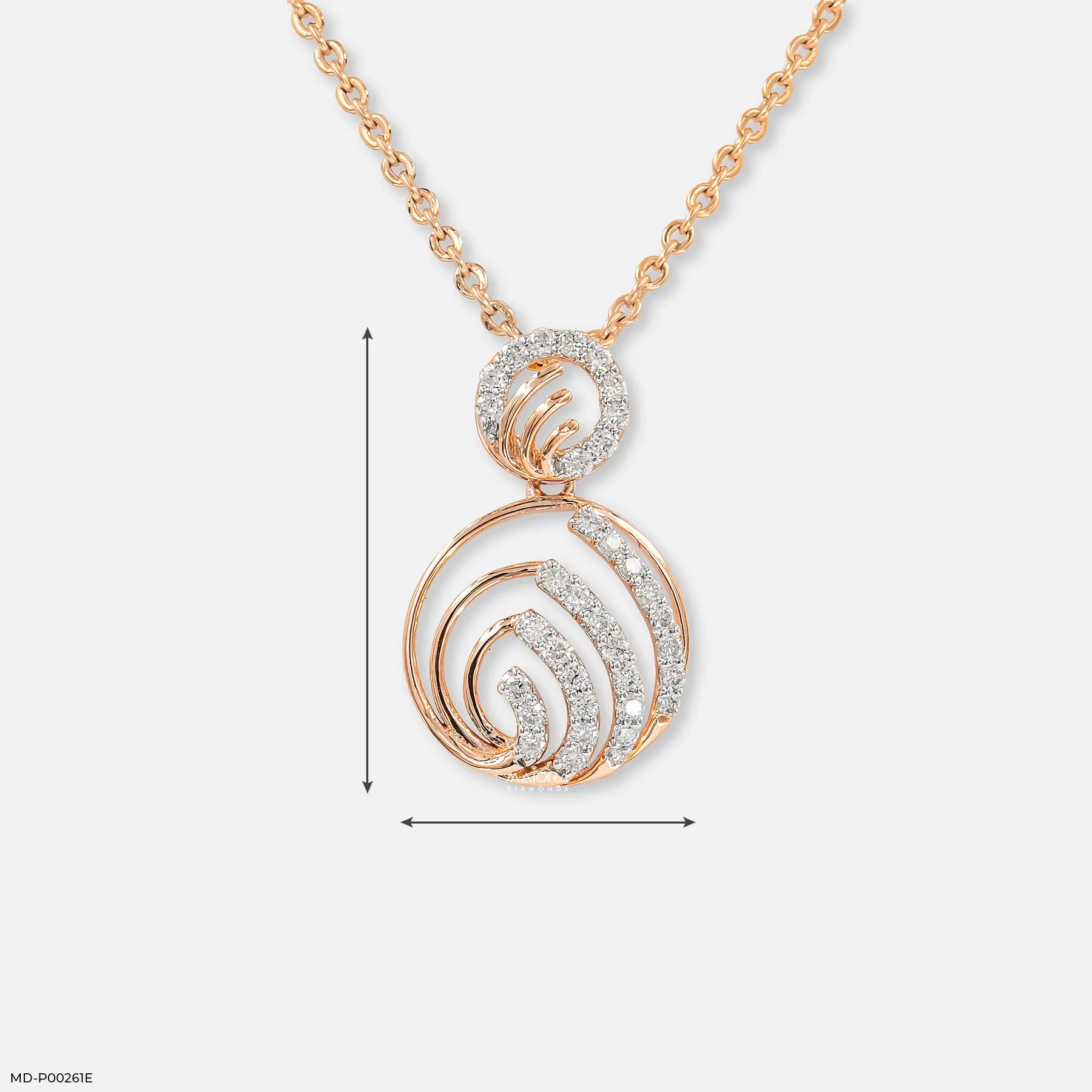 0.30 Carat Minimal Lab Diamond Pendant 14K Rose Gold