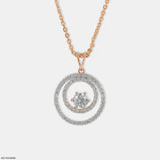 1.10 Carat Solitaire Round Lab Diamond Pendant 9K White Gold