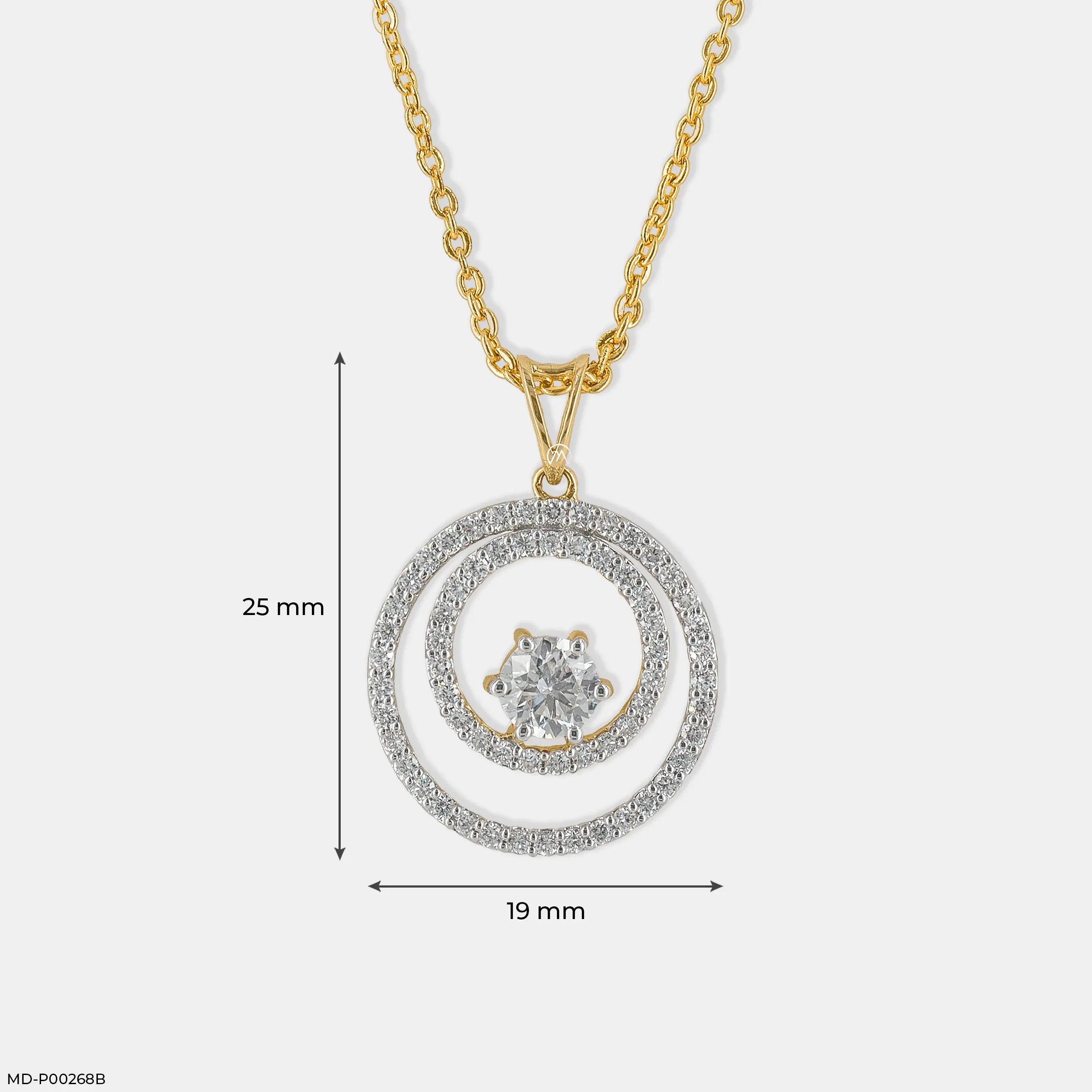 1.10 Carat Solitaire Round Lab Diamond Pendant 9K White Gold