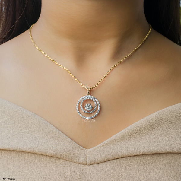 0.50 Carat Solitaire Round Pendant  14K Yellow Gold