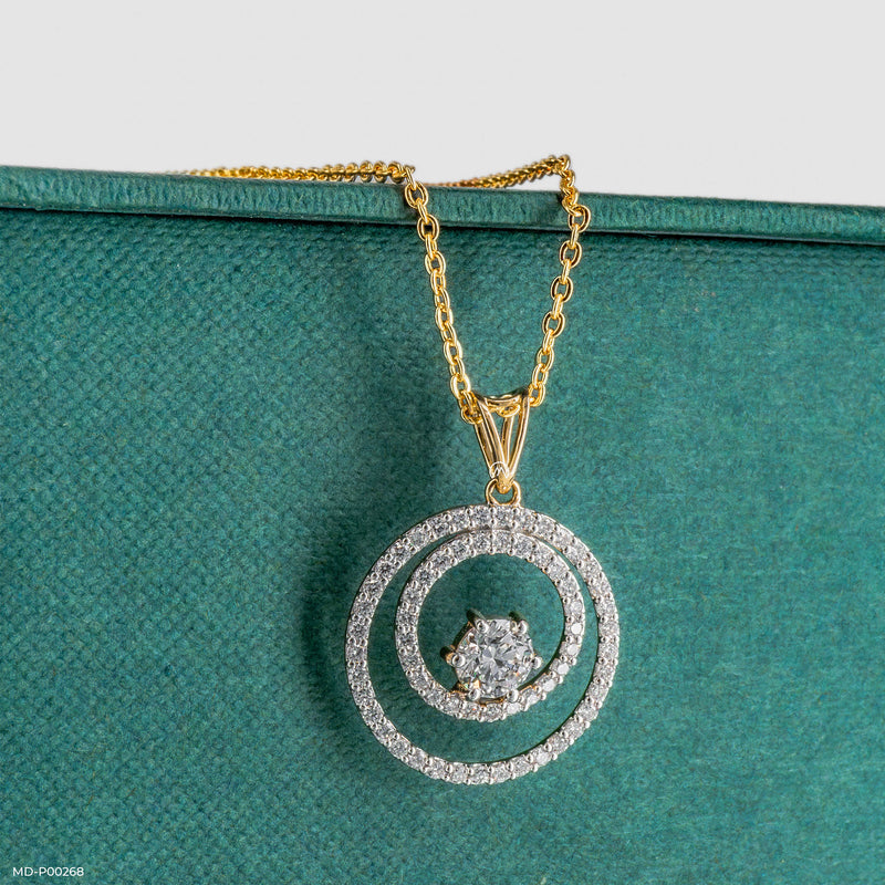 Loop of Beauty Diamond Pendant 14K Yellow Gold