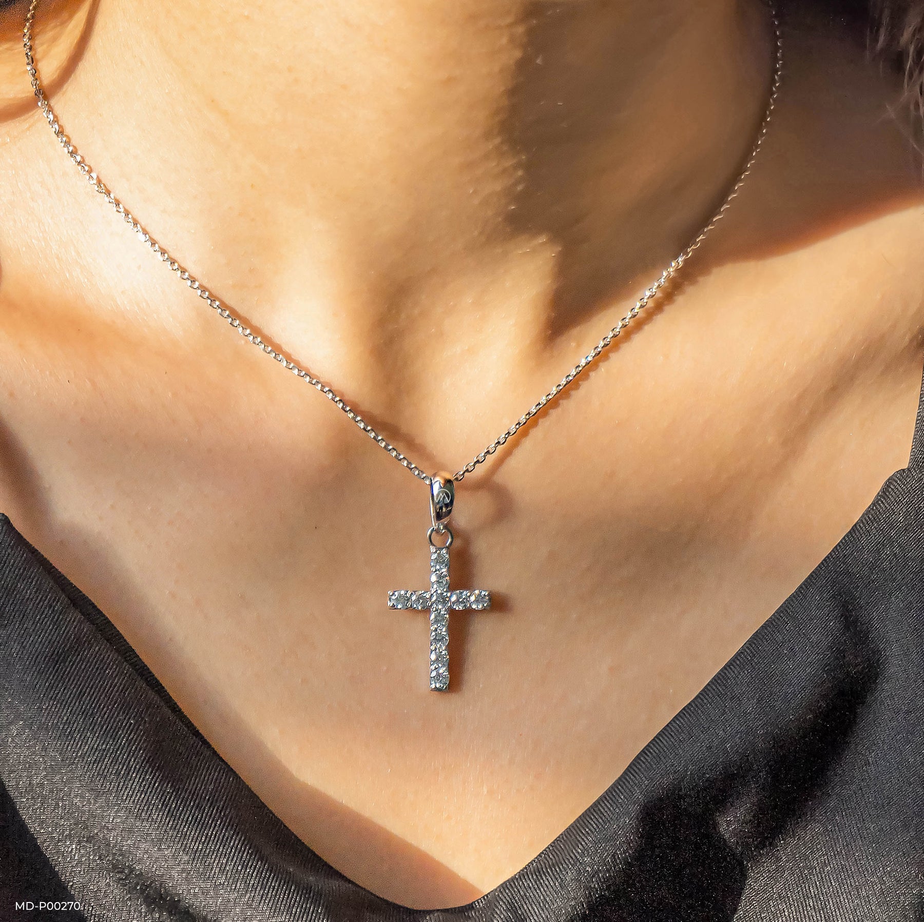 Cross of Hope Pendants 14K White Gold