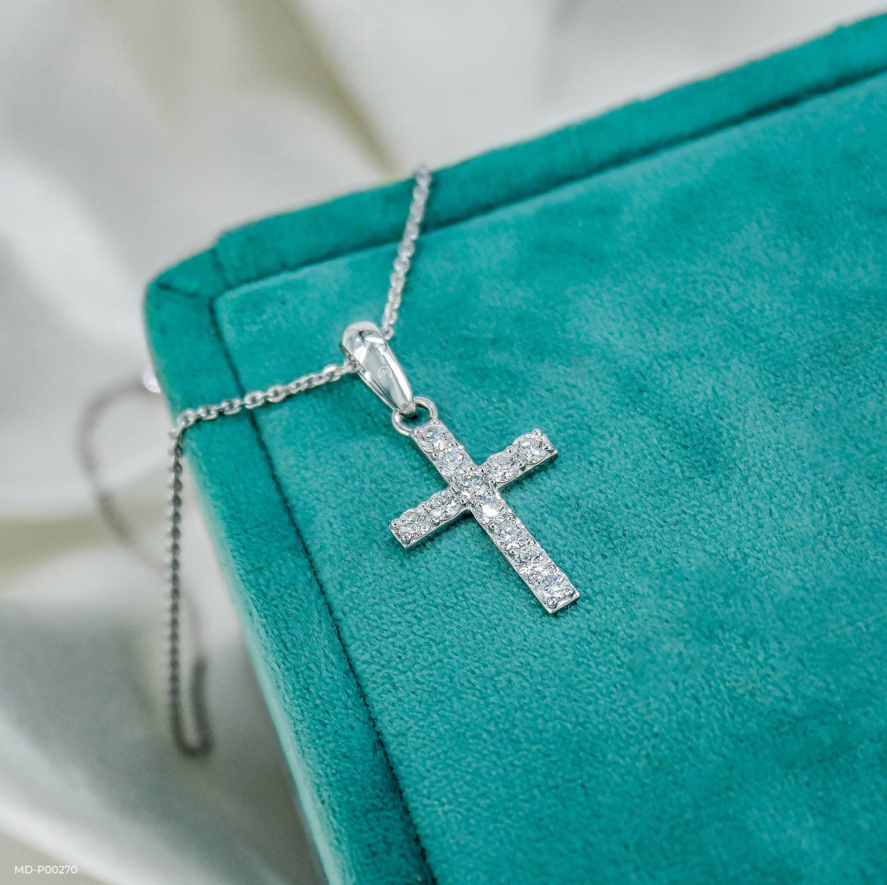 Cross of Hope Pendants 18K White Gold