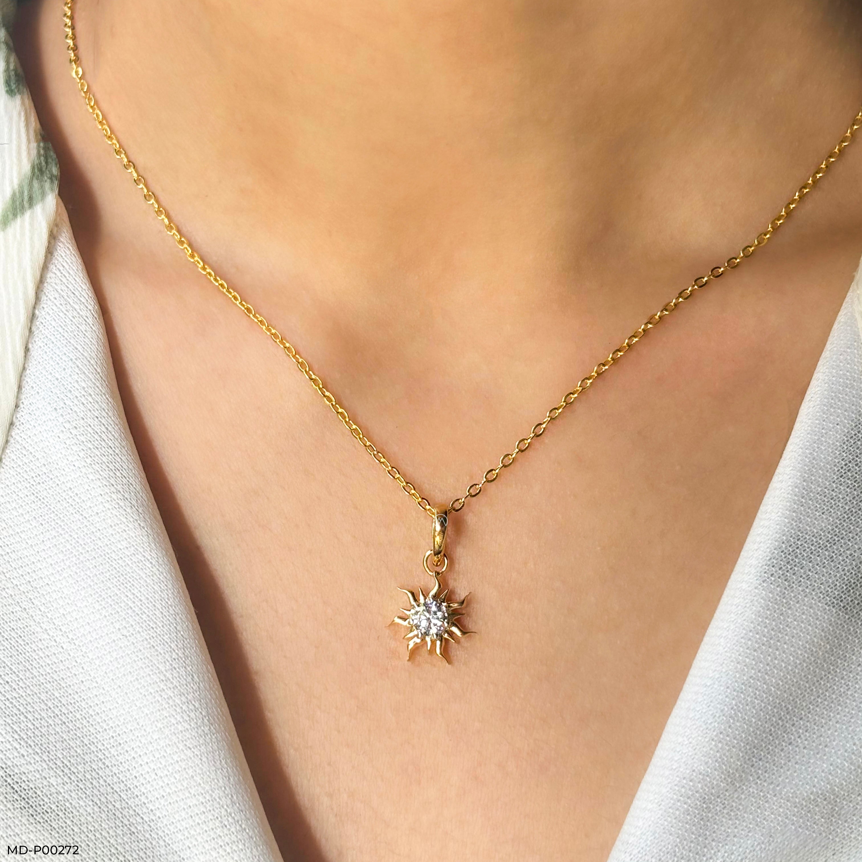 Sunrise Diamond Pendants 14K Rose Gold