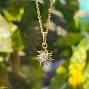 Sunrise Diamond Pendants 14K White Gold