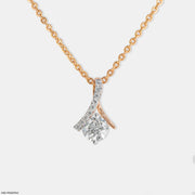 0.80 Carat Round Solitaire Starlit Lab Diamond Pendant 14K Rose Gold