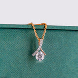 0.80 Carat Round Solitaire Starlit Lab Diamond Pendant 14K Rose Gold