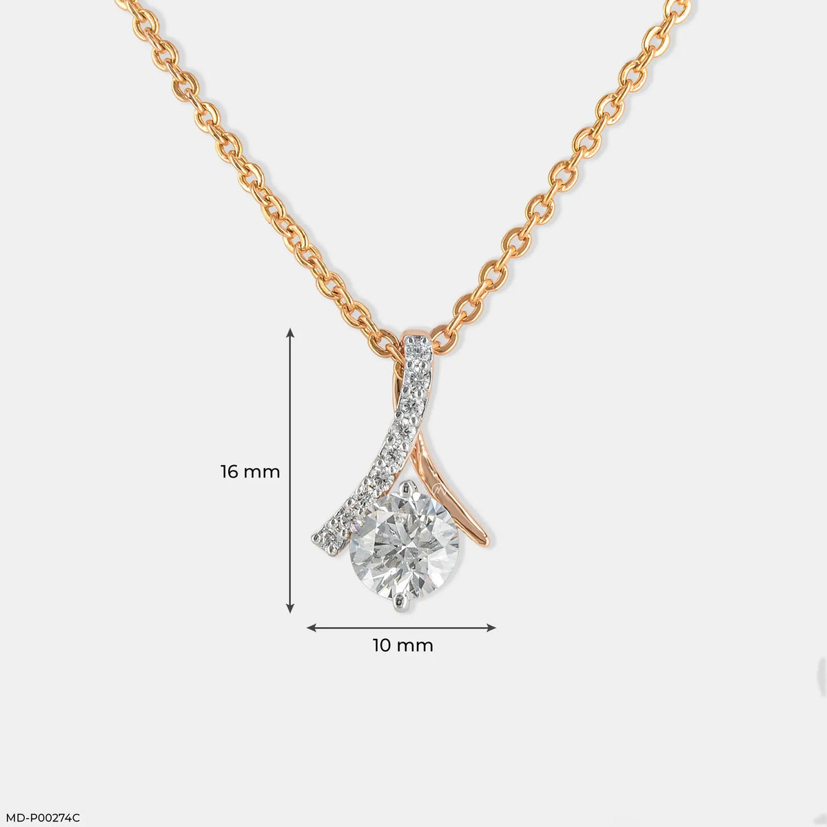 0.80 Carat Round Solitaire Starlit Lab Diamond Pendant