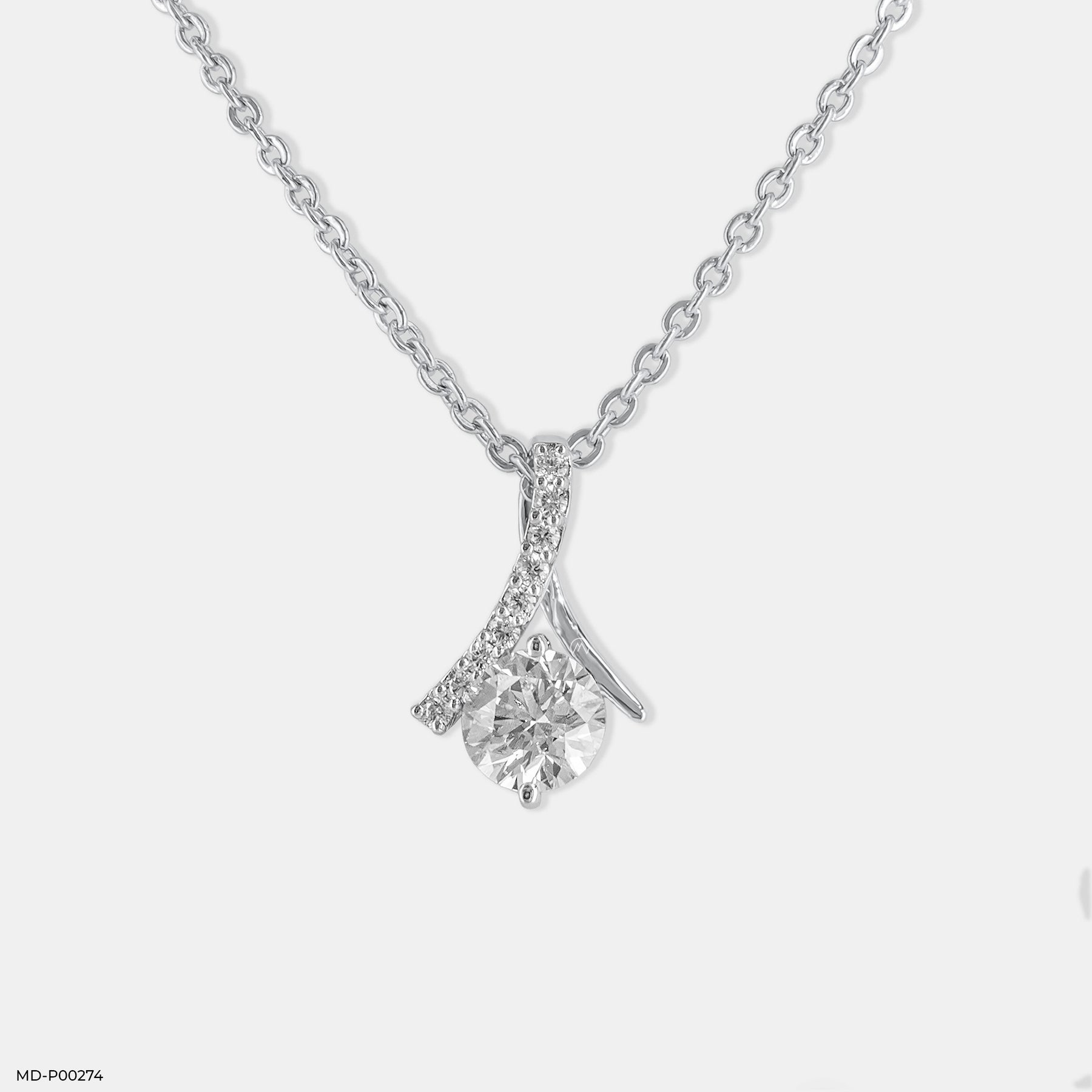 0.75 Carat Round Solitaire Starlit Pendant 14K Rose Gold