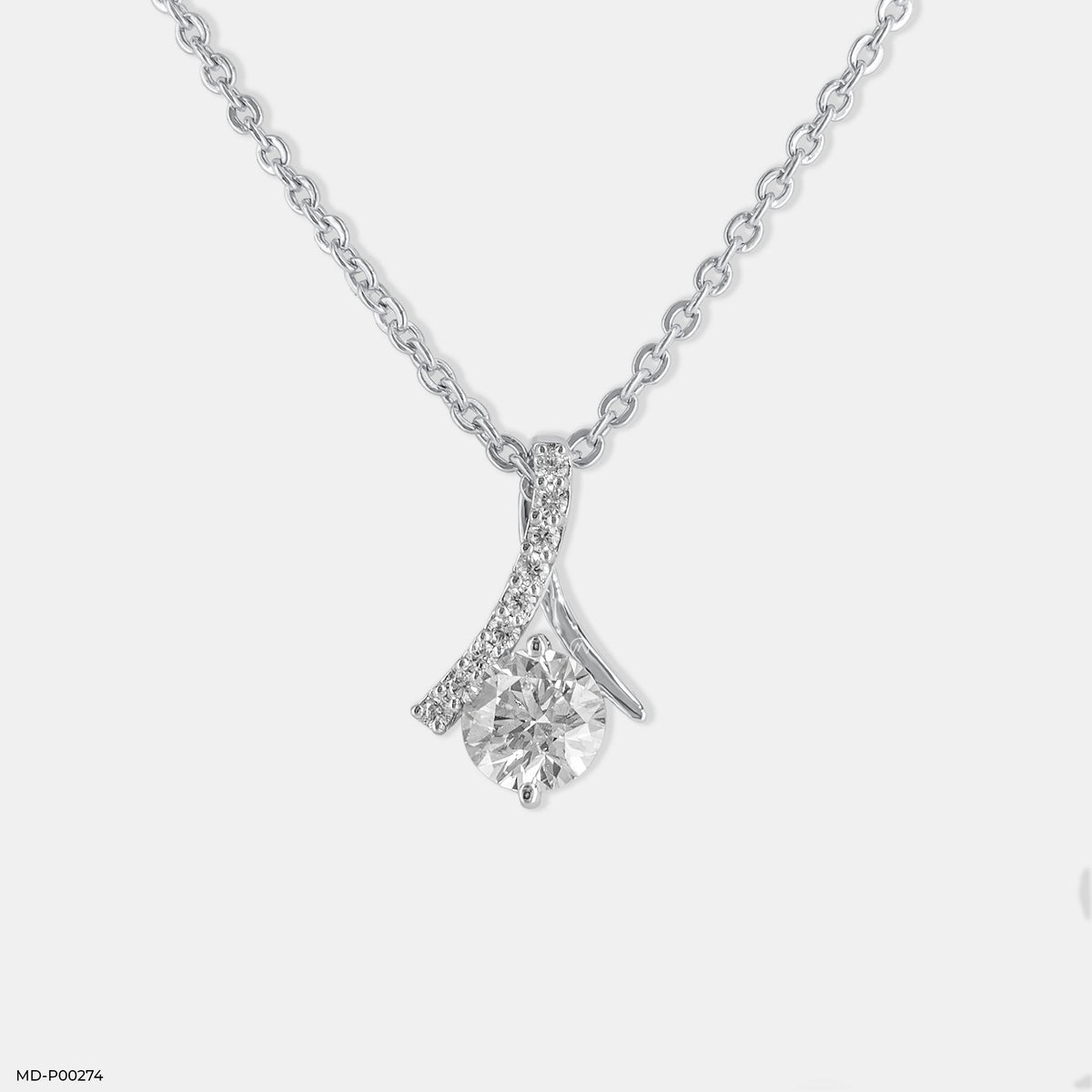 0.80 Carat Round Solitaire Starlit Lab Diamond Pendant
