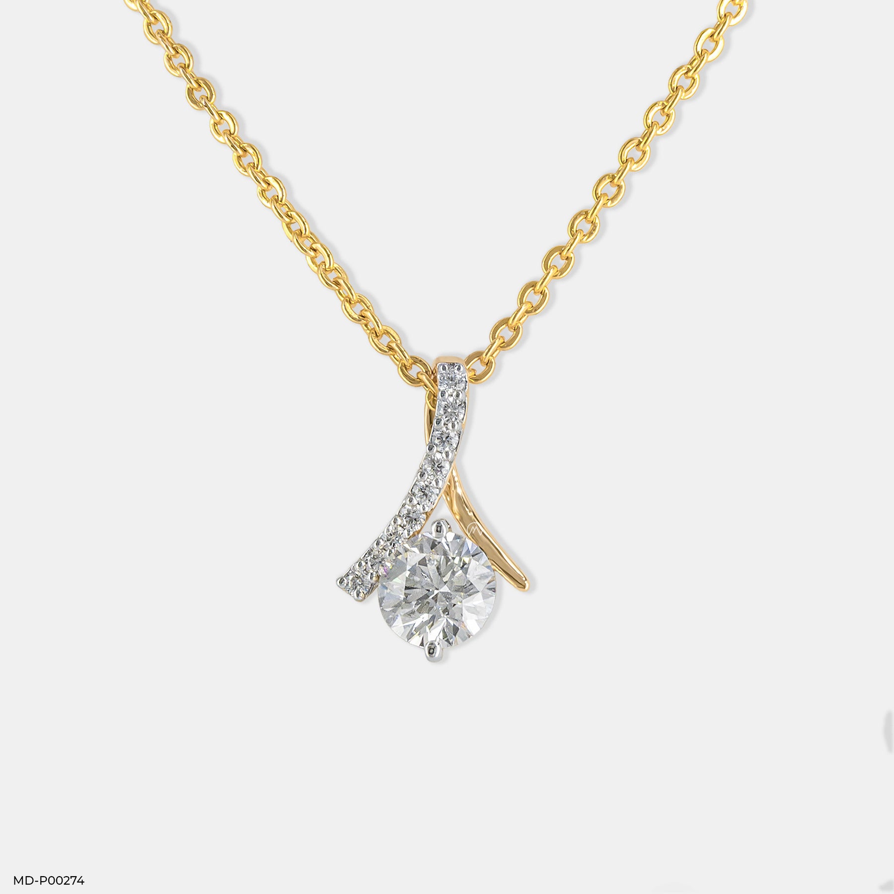 0.75 Carat Round Solitaire Starlit Pendant 14K Rose Gold