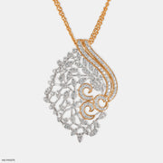 Traditional Leaf Diamond Pendants 9K Rose Gold