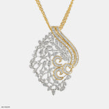 Traditional Leaf Diamond Pendants Platinum 950