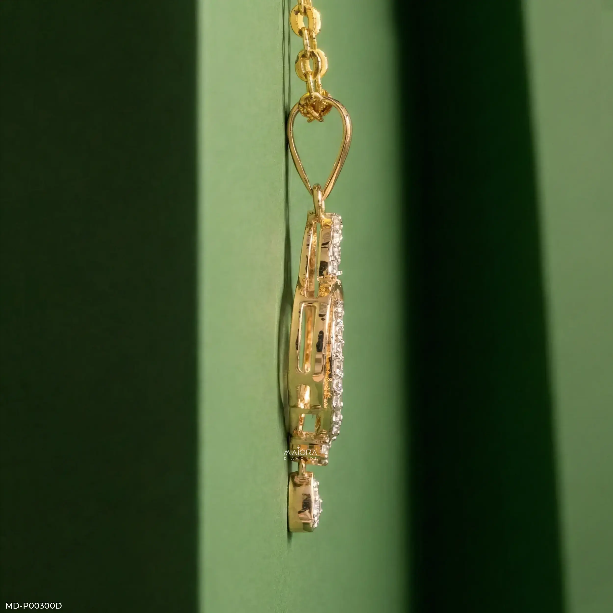 0.25 Carat Trios Circle Lab Diamond pendant 14K Yellow Gold