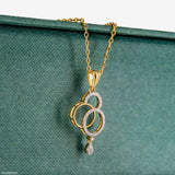 0.25 Carat Trios Circle Lab Diamond pendant 14K Yellow Gold