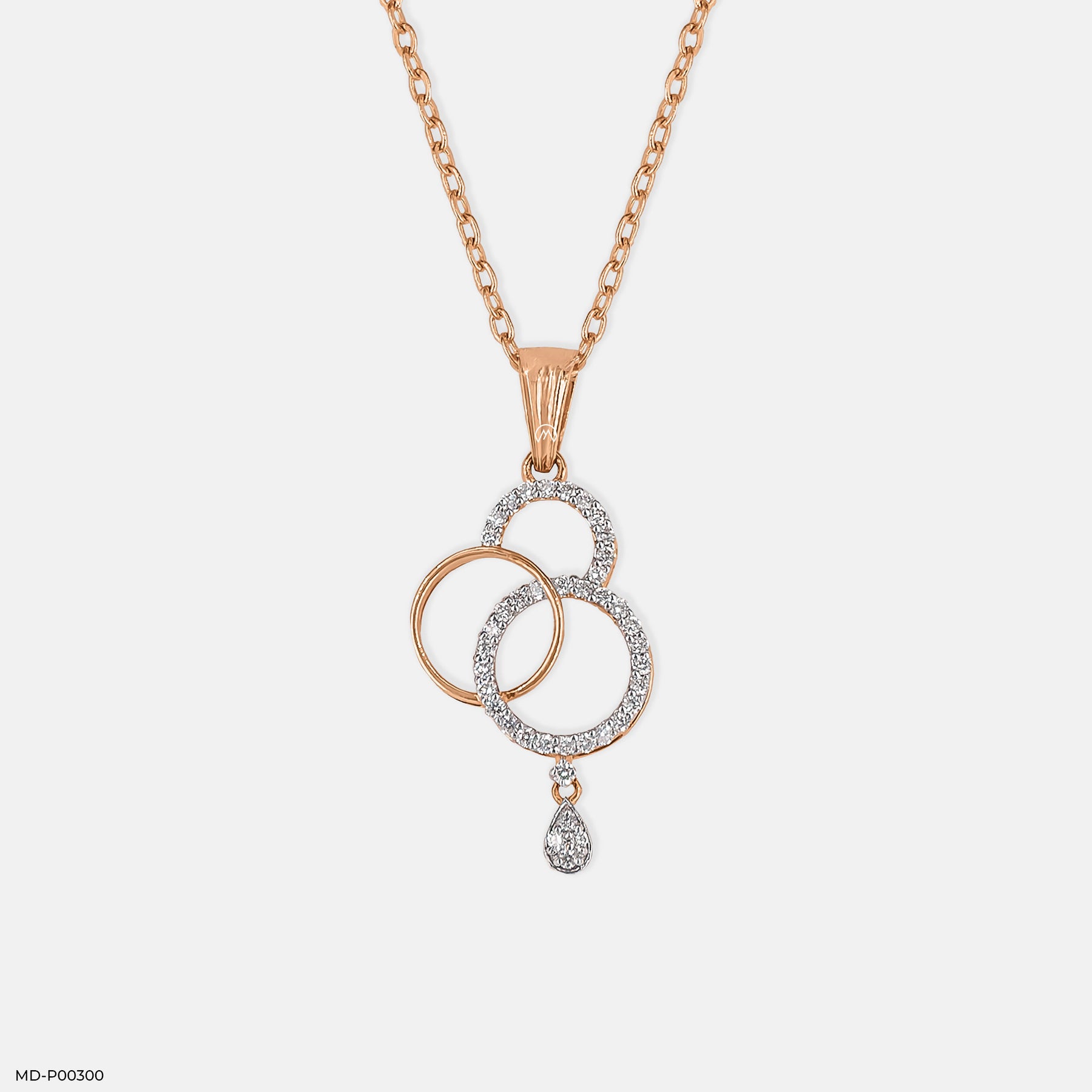 Delicate Round Diamond Pendant 9K Yellow Gold